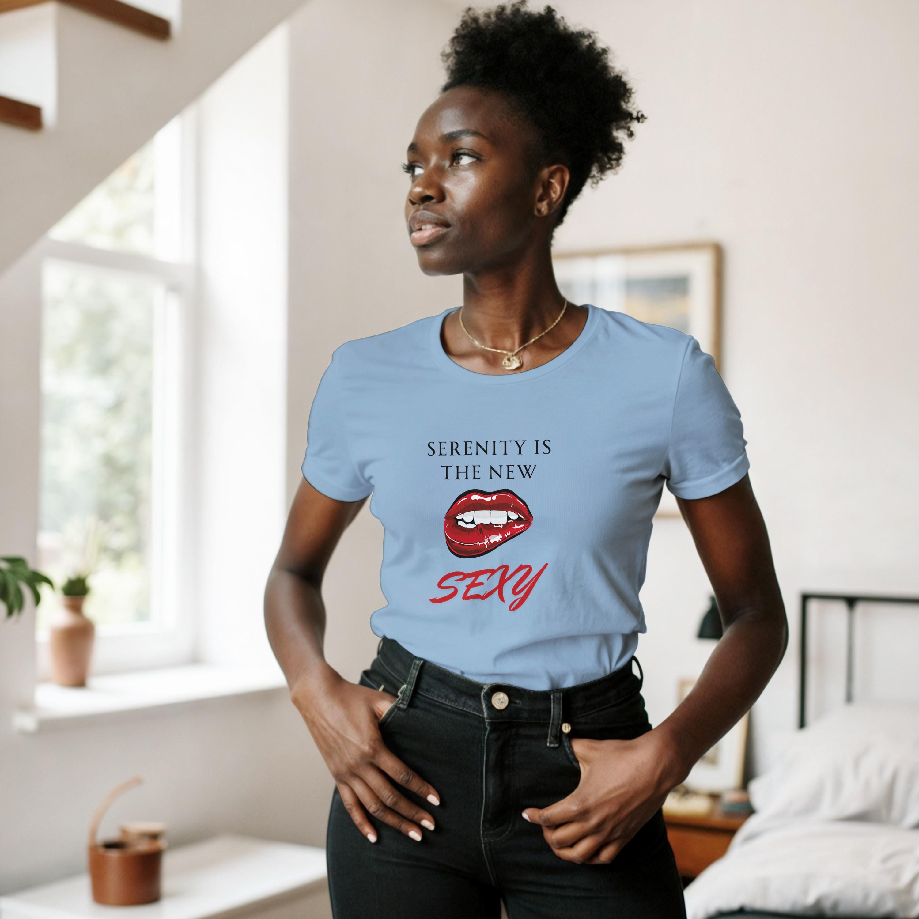 Serenity Is the New Sexy Women’s T-Shirt – Recovery Humor Tee, Sober & Saucy Gift | Gildan® 64000L