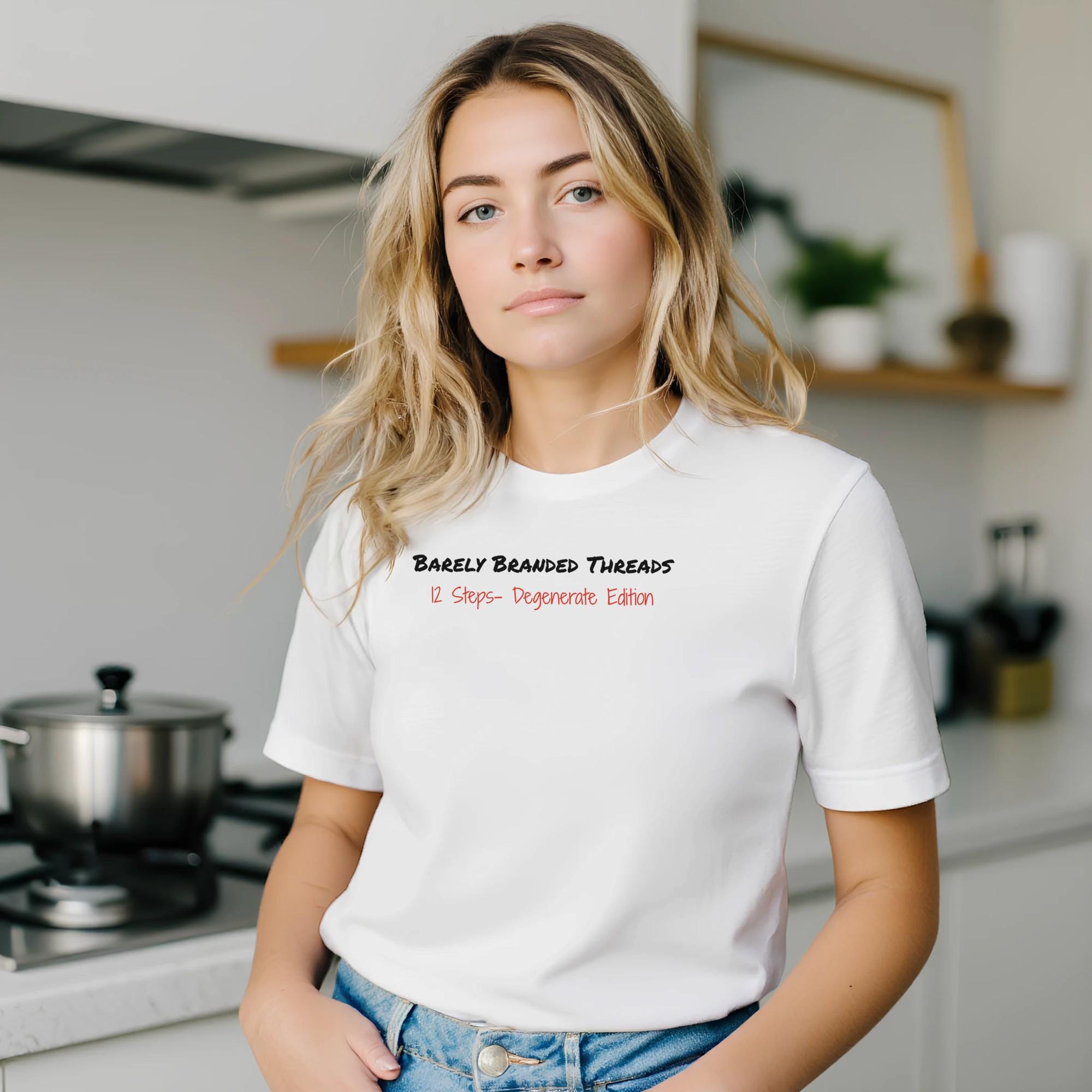 12 Steps Degenerate Edition T-Shirt – Funny Recovery Tee, Sobriety Gift, Mental Health Humor