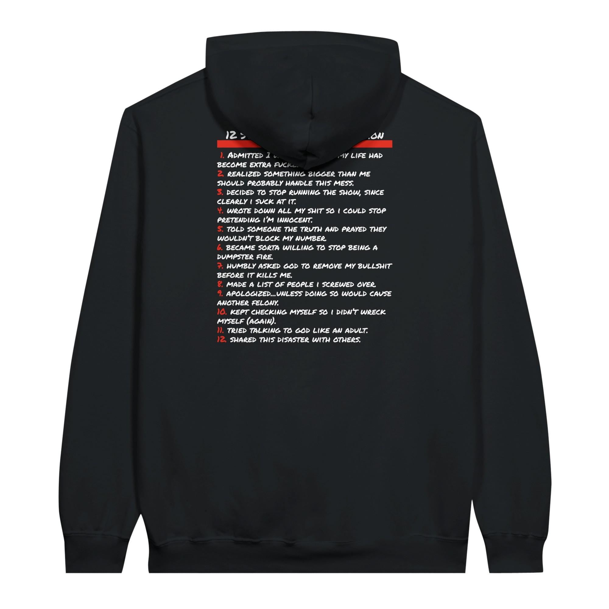 12 Steps Degenerate Edition Hoodie – Funny Recovery Hoodie, Sobriety Gift