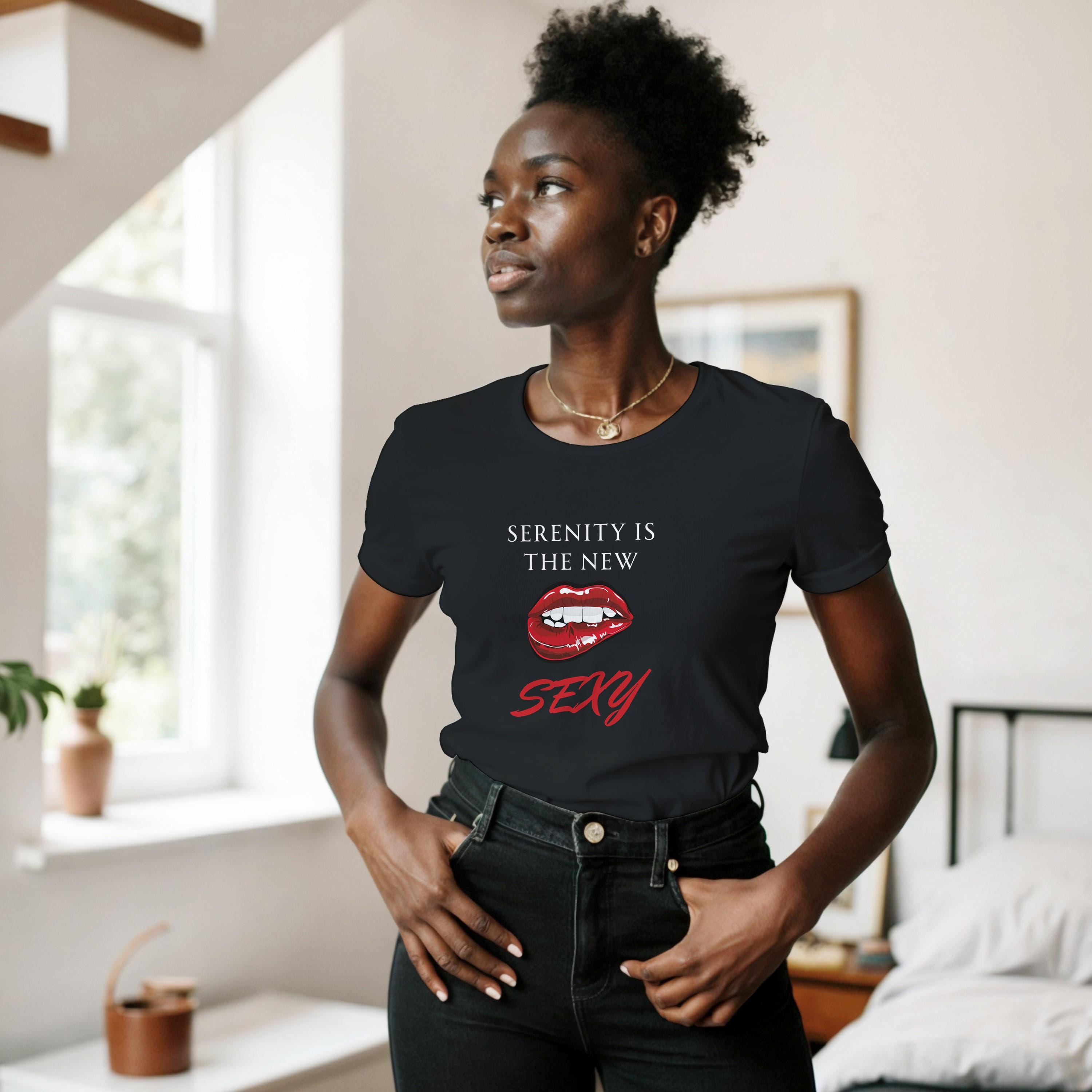 Serenity Is the New Sexy Women’s T-Shirt – Recovery Humor Tee, Sober & Saucy Gift | Gildan® 64000L