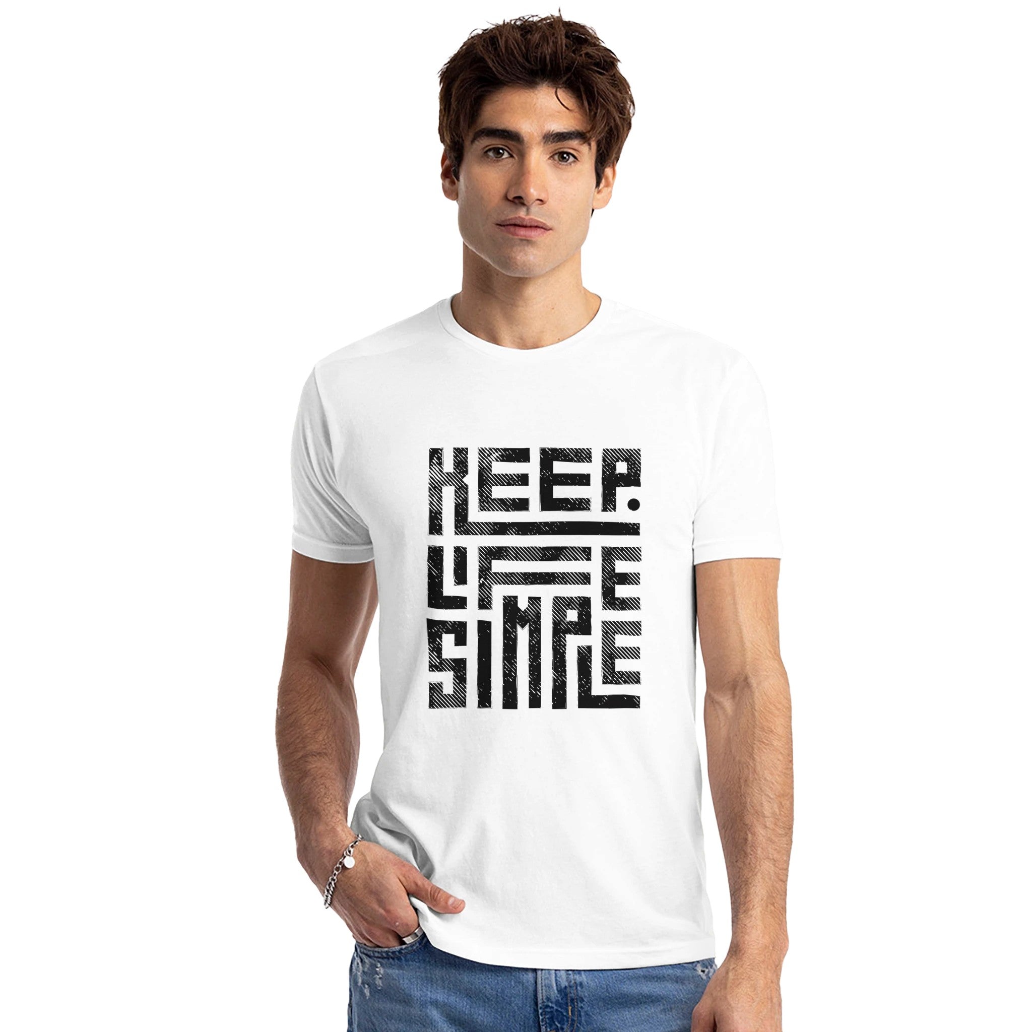 Keep Life Simple Unisex Crewneck T-Shirt | Next Level N6210 White