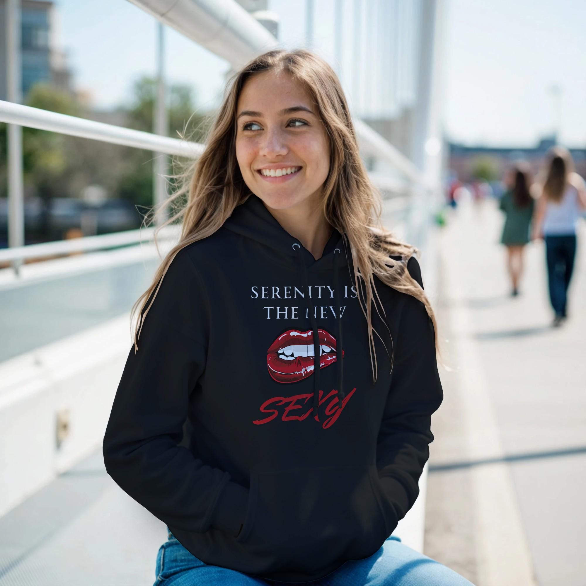 Serenity Is the New Sexy Hoodie – Recovery Humor, Mental Health Style | Gildan® 18500