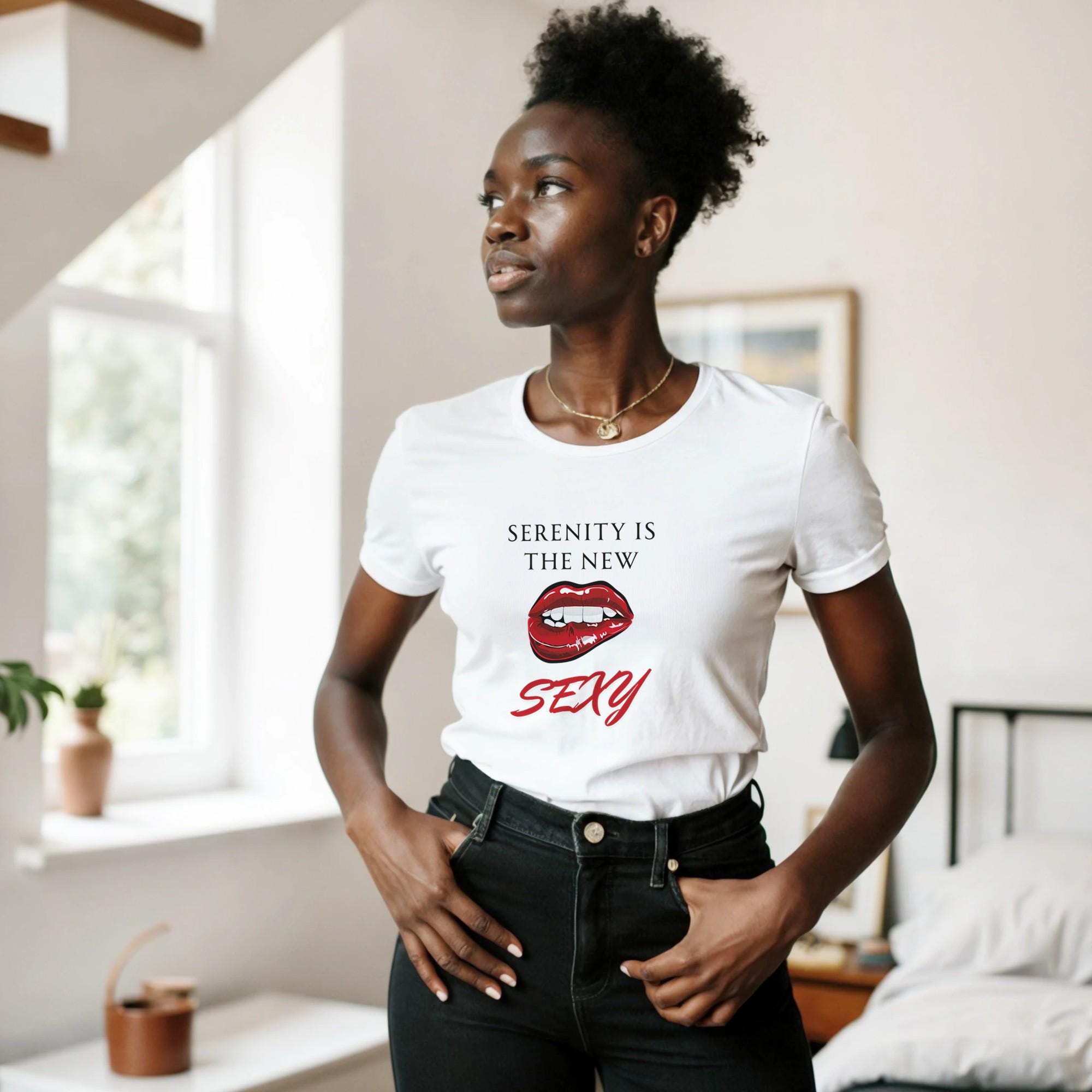 Serenity Is the New Sexy Women’s T-Shirt – Recovery Humor Tee, Sober & Saucy Gift | Gildan® 64000L