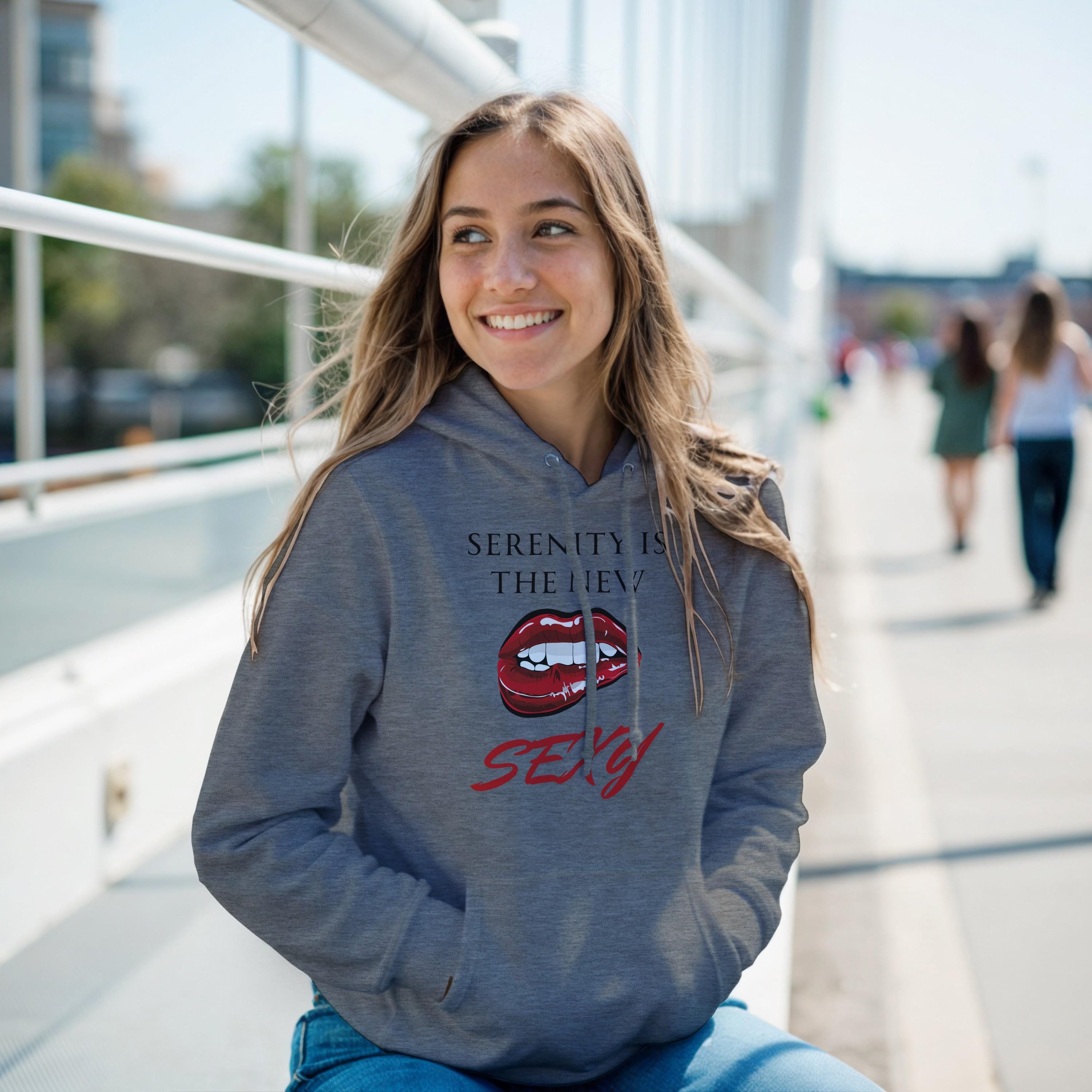 Serenity Is the New Sexy Hoodie – Recovery Humor, Mental Health Style | Gildan® 18500
